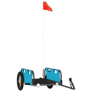 vidaXL Remorque de v&eacute;lo bleu tissu oxford et fer