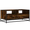 vidaXL Table basse ch&ecirc;ne fum&eacute; 100x50x45 cm bois d'ing&eacute;nierie et m&eacute;tal