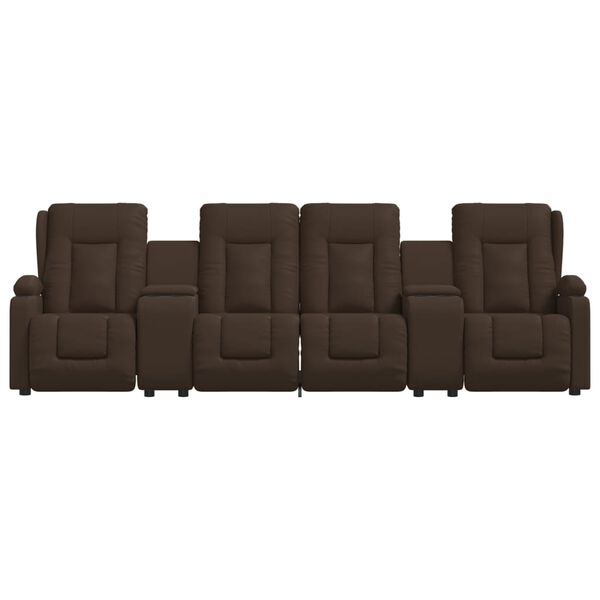 vidaXL Fauteuil inclinable porte-gobelets 4 places marron similicuir