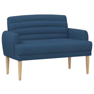 vidaXL Canap&eacute; love seat avec capitonnage en boutons Bleu Tissu