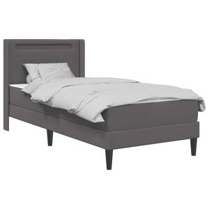 vidaXL Cadre de lit avec matelas Gris 90 x 190 cm Simili cuir