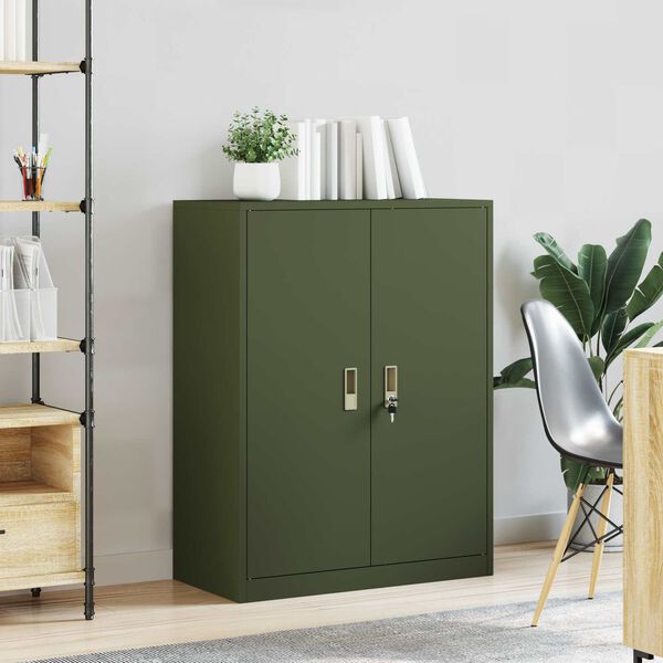 vidaXL Armoire de rangement Vert olive 80 x 40 x 105 cm Acier