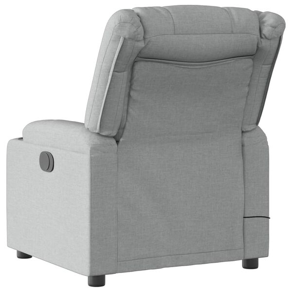 vidaXL Fauteuil de massage inclinable Gris clair Tissu