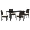 vidaXL Ensemble de salle &agrave; manger pour jardin 5 pc Noir