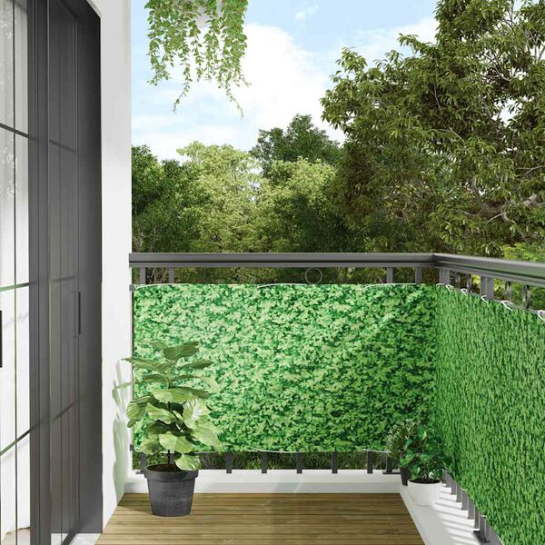 vidaXL Écran d'intimité de balcon aspect de plante vert 300x90 cm PVC