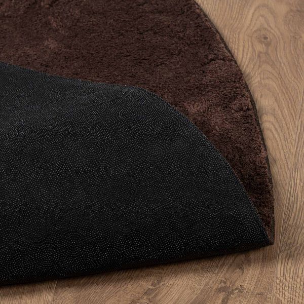 vidaXL Tapis de surface Rond HUARTE Marron &Oslash; 100 CM Polyester
