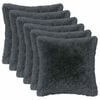 vidaXL Coussin avec oreiller HEERLEN 6 pi&egrave;ces Anthracite Fleece PV