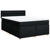 vidaXL Sommier &agrave; lattes de lit avec matelas Noir 140x190 cm Tissu