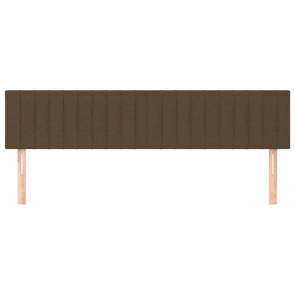 vidaXL T&ecirc;tes de lit Marron fonc&eacute; 160 x 5 x 78/88 cm Tissu