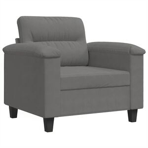 vidaXL Fauteuil gris fonc&eacute; 60 cm tissu microfibre