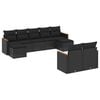 vidaXL Salon de jardin 9 pcs avec coussins noir r&eacute;sine tress&eacute;e
