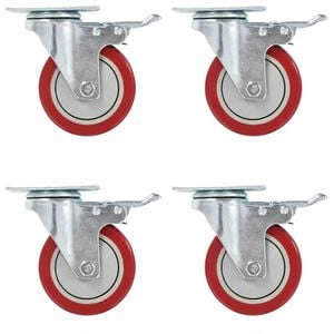 vidaXL Roulettes pivotantes avec double freins 4 pcs 100 mm
