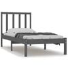 vidaXL Cadre de lit sans matelas gris bois de pin massif 90x200 cm