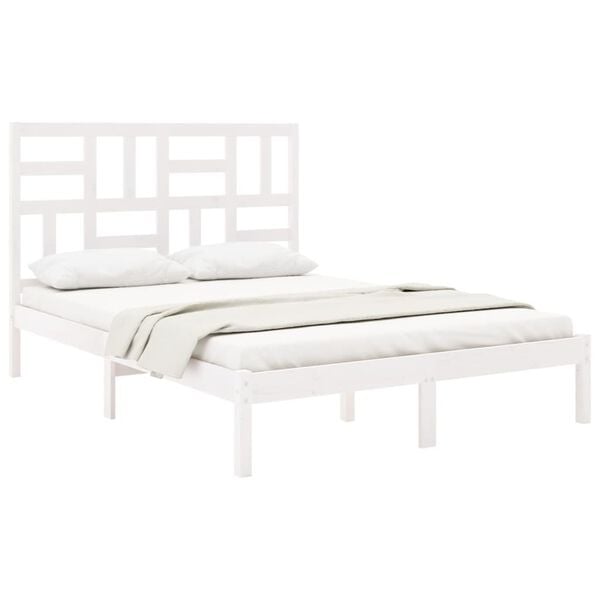 vidaXL Cadre de lit sans matelas blanc bois massif 160x200 cm