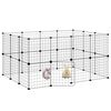 vidaXL Cage animaux de compagnie à 28 panneaux et porte Noir 35x35 cm