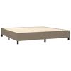 vidaXL Sommier &agrave; lattes de lit avec matelas Taupe 200x200 cm Tissu