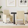 vidaXL Chaises de Salle à Manger avec Roues avec des roues 2 pcs Crème