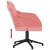 vidaXL Chaise pivotante de bureau Rose Velours