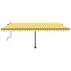 vidaXL Auvent manuel rétractable avec LED 500x350 cm Jaune et blanc