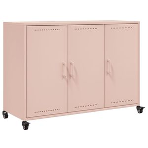 vidaXL Buffet rose 100,5x39x72 cm acier