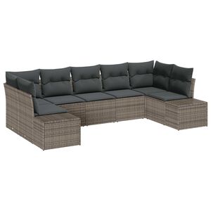 vidaXL Ensemble de canap&eacute; de jardin 7 pc 7-Nombre de places Gris