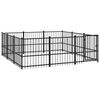 vidaXL Chenil d'ext&eacute;rieur pour chiens Acier 8,47 m&sup2;