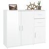 vidaXL Buffet Blanc brillant 91x29,5x75 cm Bois d'ing&eacute;nierie