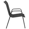 vidaXL Chaises de jardin 4 pcs Acier et textilène Noir