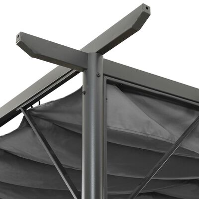 vidaXL Pergola avec toit rétractable Anthracite 3x3 m Acier 180 g/m²