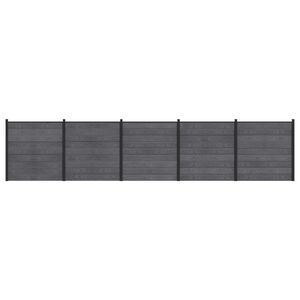 vidaXL Ensemble de Cl&ocirc;ture 5 pc 872 x 186 cm WPC et Aluminium Gris