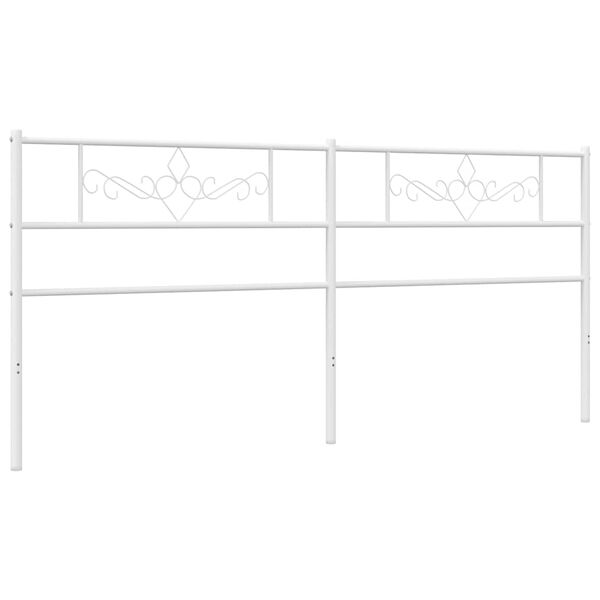vidaXL T&ecirc;te de lit de remplacement m&eacute;tal blanc 180 cm