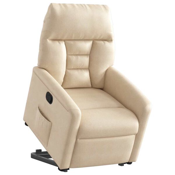 vidaXL Fauteuil inclinable beige tissu microfibre