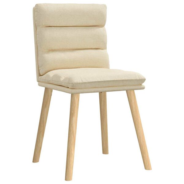 vidaXL Chaises &agrave; manger lot de 4 cr&egrave;me tissu