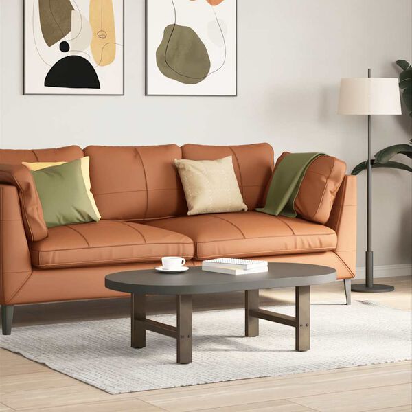 vidaXL Pieds de table basse en acier naturel 2 pi&egrave;ces 50 x (30-31) cm Acier