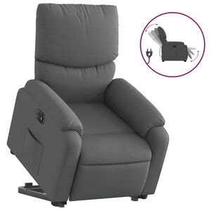 vidaXL Fauteuil inclinable &eacute;lectrique gris fonc&eacute; tissu