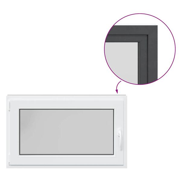 vidaXL Fen&ecirc;tre de sous-sol&laquo;&nbsp;RISOR&nbsp;&raquo; 100&nbsp;x&nbsp;70&nbsp;cm oscillo-battante DIN gauche anthracite