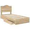 vidaXL Lit de Rangement Ch&ecirc;ne Sonoma 90 x 190 cm Bois d'ing&eacute;nierie