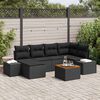 vidaXL Ensemble de canap&eacute; de jardin avec coussin 7 pcs Noir polyrotin