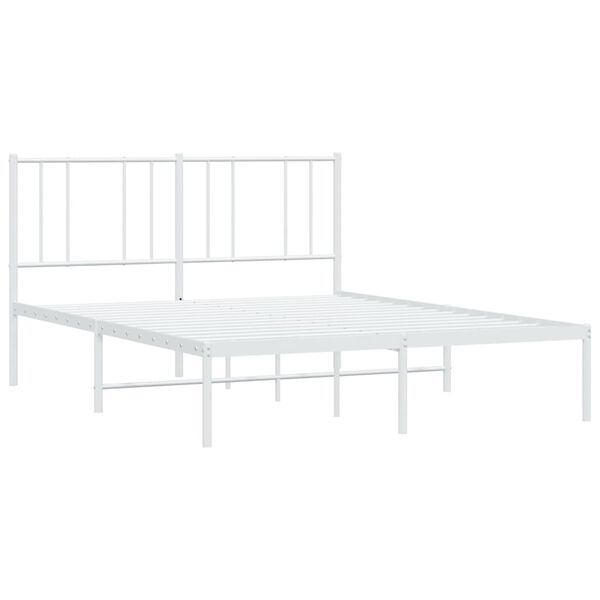 vidaXL Cadre de lit métal sans matelas et tête de lit blanc 140x200 cm