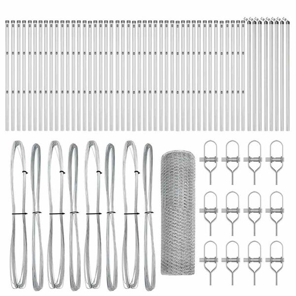 vidaXL Poteau de cl&ocirc;ture. Argent&eacute; 100 x 0,5 m (maillage de 25 mm)