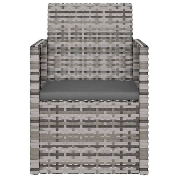 vidaXL Mobilier d'ext&eacute;rieur 3 pcs avec coussins R&eacute;sine tress&eacute;e Gris