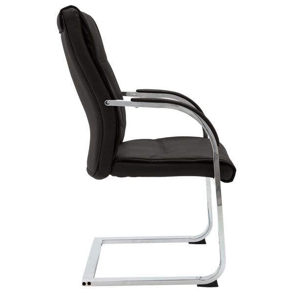 vidaXL Chaise de bureau cantilever Noir Similicuir