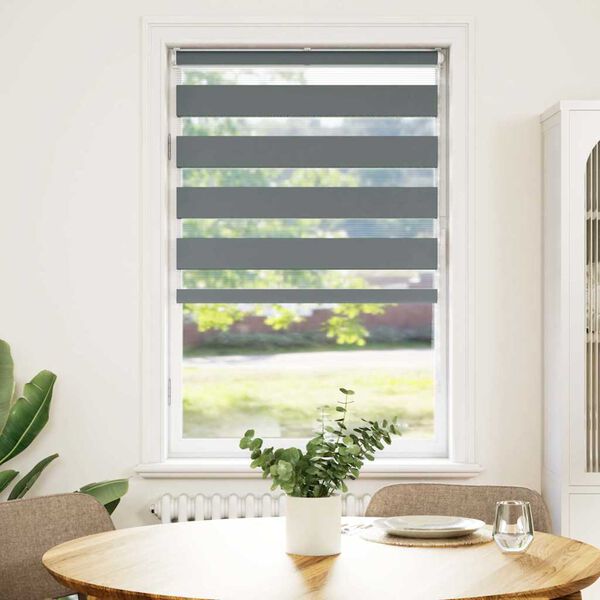 vidaXL Store z&egrave;bre gris fonc&eacute; largeur du tissu 75,9 cm polyester