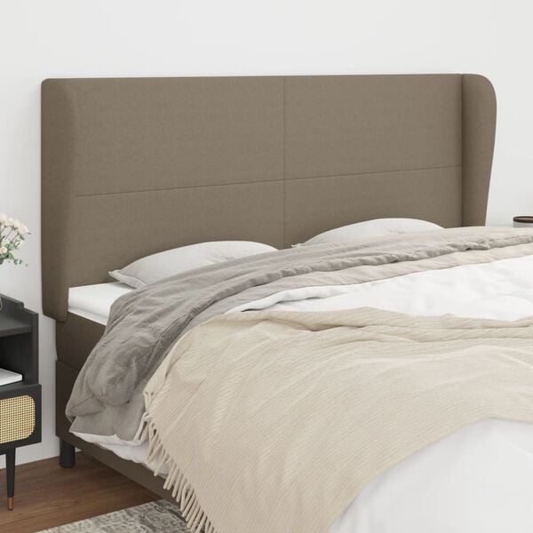 vidaXL T&ecirc;te de lit avec oreilles Taupe 163x23x118/128 cm Tissu