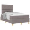 vidaXL Lit &agrave; ressorts avec t&ecirc;te de lit Taupe 120 x 190 cm tissu