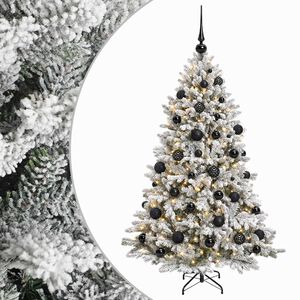 vidaXL Arbre de No&euml;l Artificiel avec Boule 150 cm 150 LED Blanc chaud
