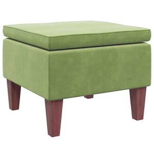 vidaXL Tabouret avec pieds en bois Vert clair Velours