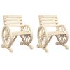 vidaXL Chaises de jardin lot de 2 58x58x78,5 cm bois de sapin massif