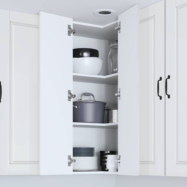 vidaXL Armoire de cuisine avec &eacute;tag&egrave;re Blanc brillant 57 x 57 x 100 cm