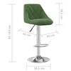 vidaXL Tabouret de bar Vert foncé Velours